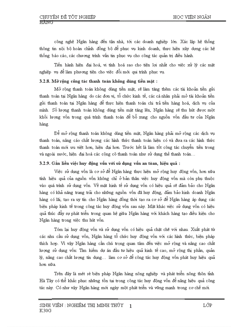 image for page Một số giải pháp nhằm nâng cao hiệu quả công tác huy động vốn tại Ngân hàng Nông nghiệp và phát triển nông thôn tỉnh Hà Tây 1