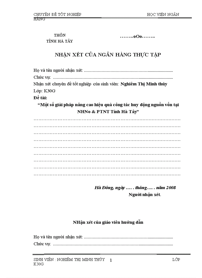 image for page Một số giải pháp nhằm nâng cao hiệu quả công tác huy động vốn tại Ngân hàng Nông nghiệp và phát triển nông thôn tỉnh Hà Tây 1