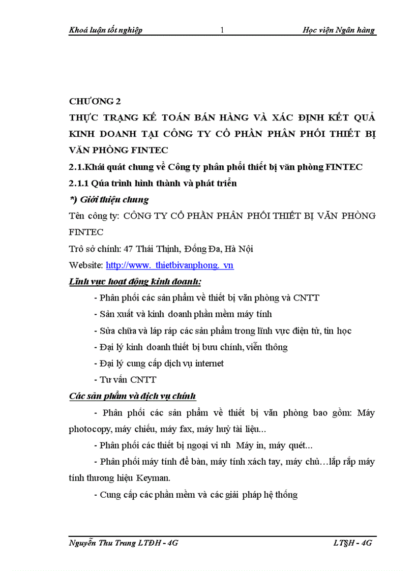 image for page Hoàn thiện Kế toán bán hàng và xác định kết quả bán hàng tại Công ty Cổ Phần Phân phối thiết bị văn phòng FINTEC