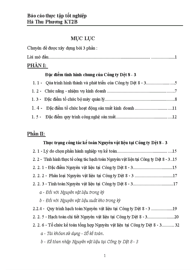 image for page Tổ chức kế toán Nguyên vật liệu tại Công ty Dệt 8 3 1