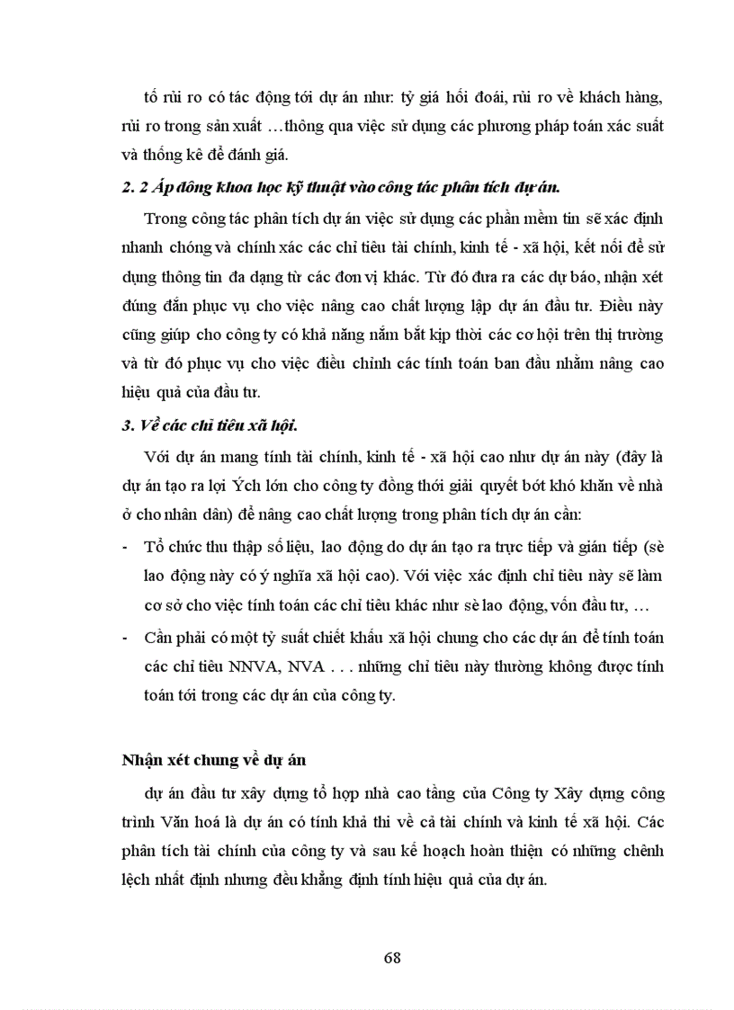 image for page Phương pháp đánh giá hiệu quả tài chính kinh tế xã hội của dự án xây dựng ứng dụng dự án xây dựng tổ hợp nhà cao tầng của Công ty Xây dựng Công trình Văn hoá 1