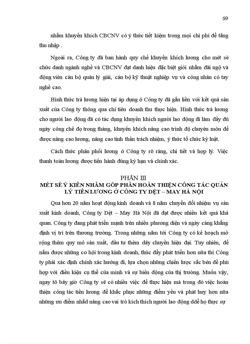 image for page Một số biện pháp nhằm hoàn thiện công tác quản lý tiền lương ở công ty Công ty Dệt may Hà Nội