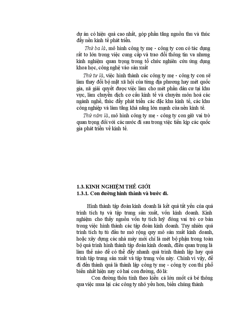 image for page Sự hình thành và tổ chức mô hình công ty mẹ công ty con ở Việt Nam