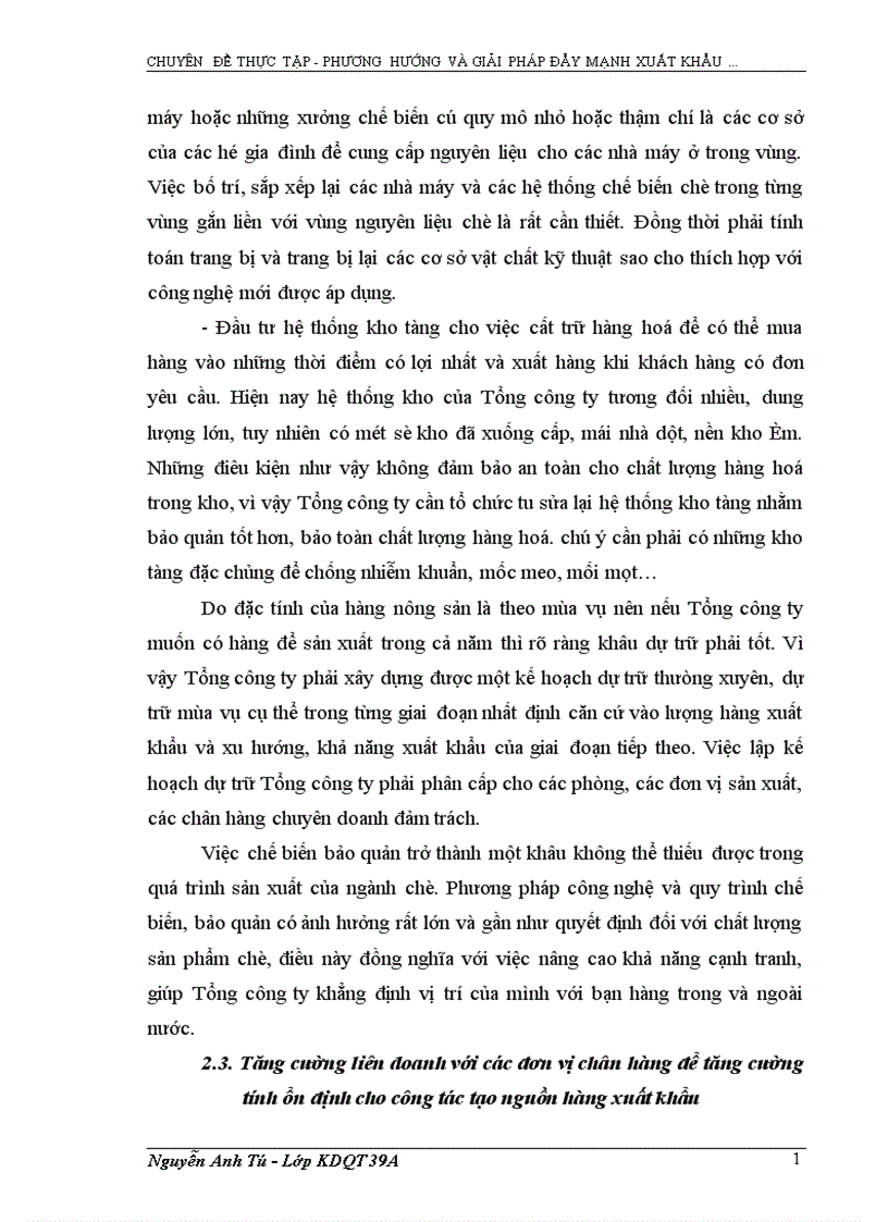 image for page Phương hướng và giải pháp nhằm đẩy mạnh hoạt động xuất khẩu chè tại Tổng Công Ty chè Việt Nam