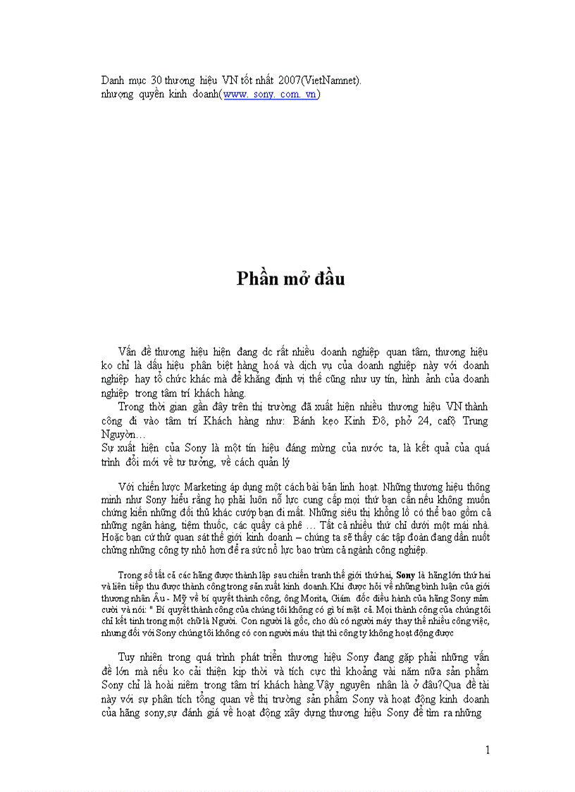 image for page Thương hiệu yếu tố đảm bảo sự phát triển bền vững của tập đoàn sony trong cạnh tranh hội nhập