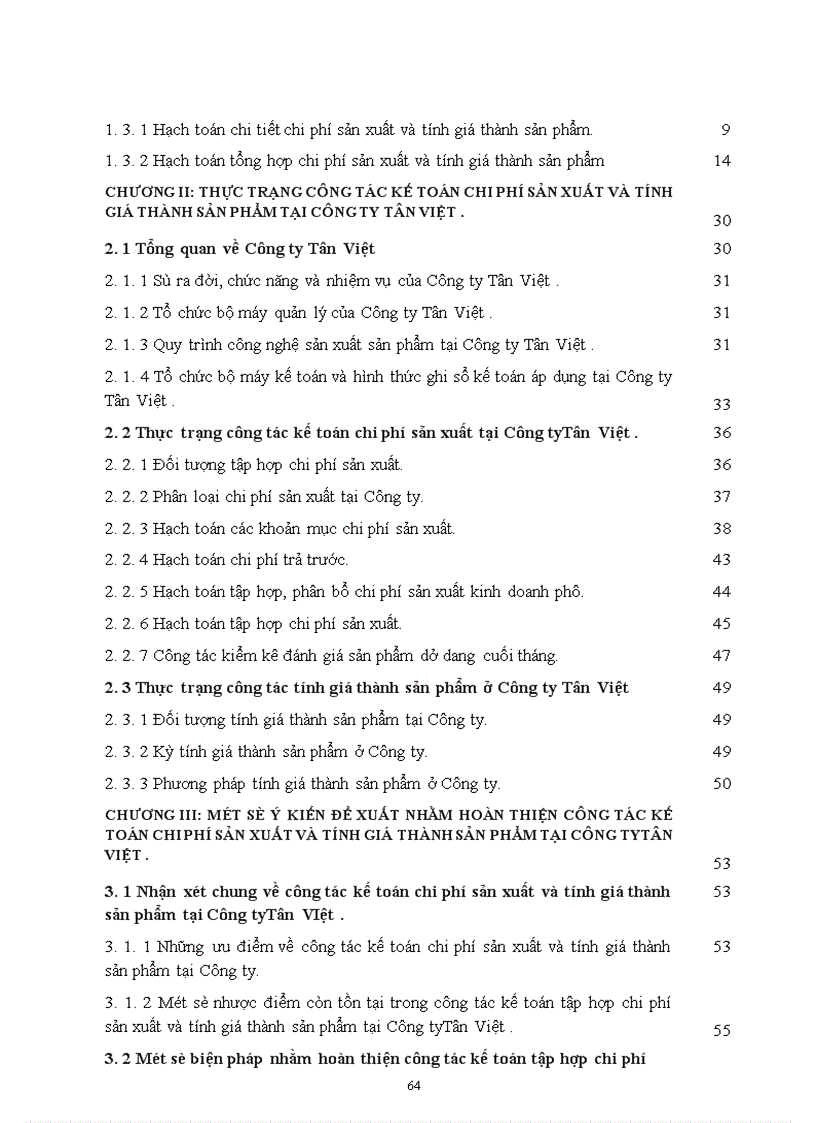 image for page Kế toán chi phí sản xuất và tính giá thành sản phẩm tại Công ty Tân Việt 1
