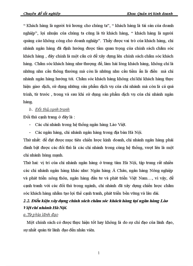 image for page Giải pháp hoàn thiện hoạt động chăm sóc khách hàng tại ngân hàng Lào Việt chi nhánh Hà Nội 1