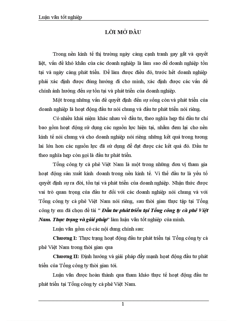 image for page Đầu tư phát triển tại Tổng công ty cà phê Việt Nam Thực trạng và giải pháp 1