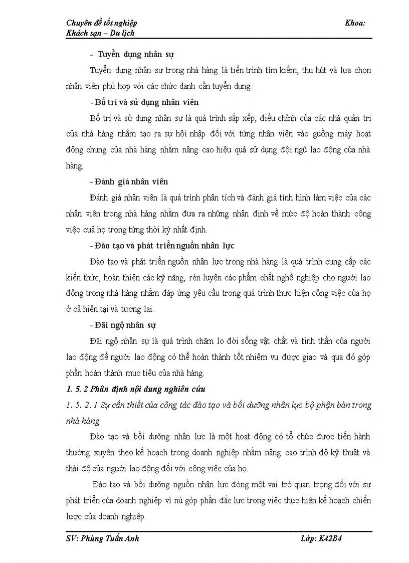 image for page Tăng cường đào tạo và bồi dưỡng nhân lực tại bộ phận bàn của khách sạn Fortuna
