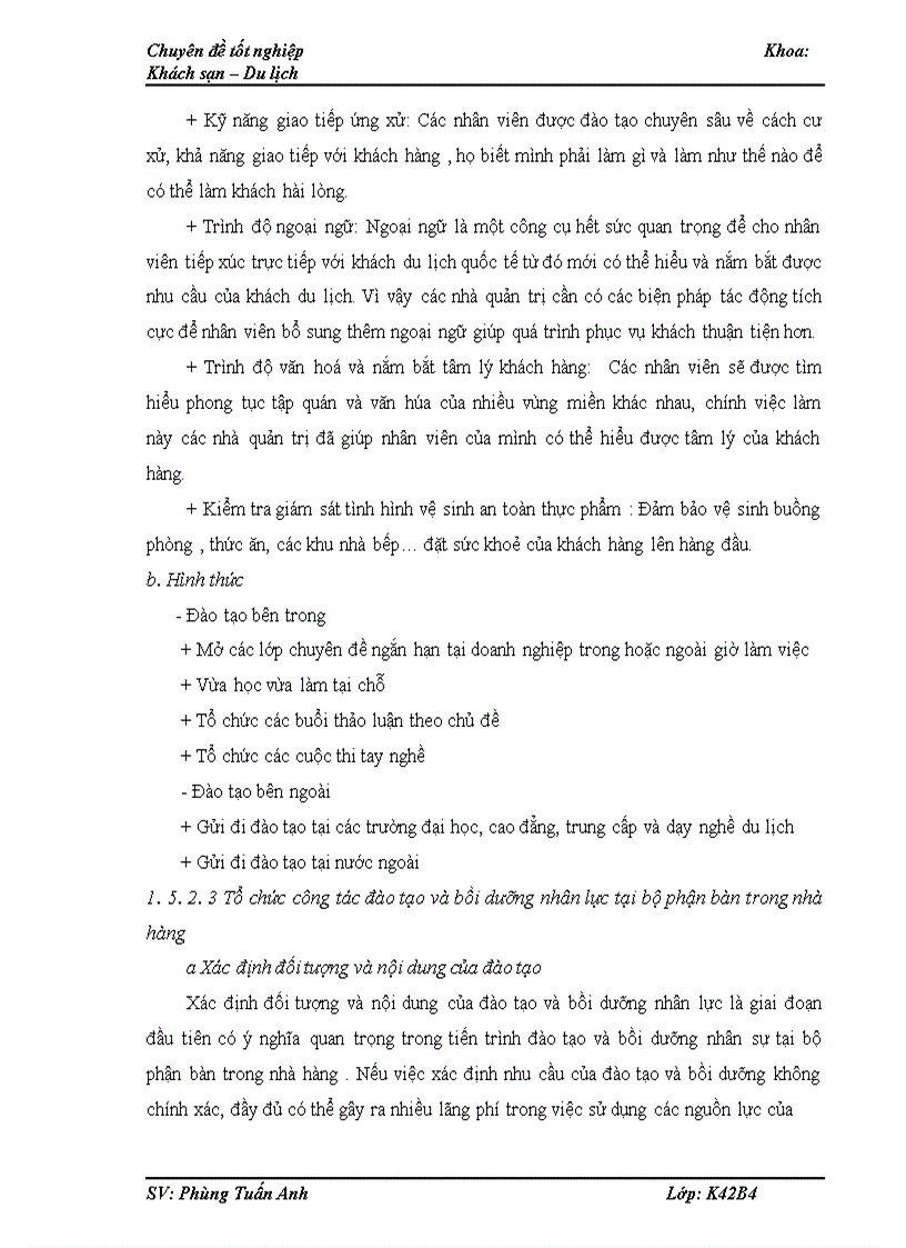 image for page Tăng cường đào tạo và bồi dưỡng nhân lực tại bộ phận bàn của khách sạn Fortuna