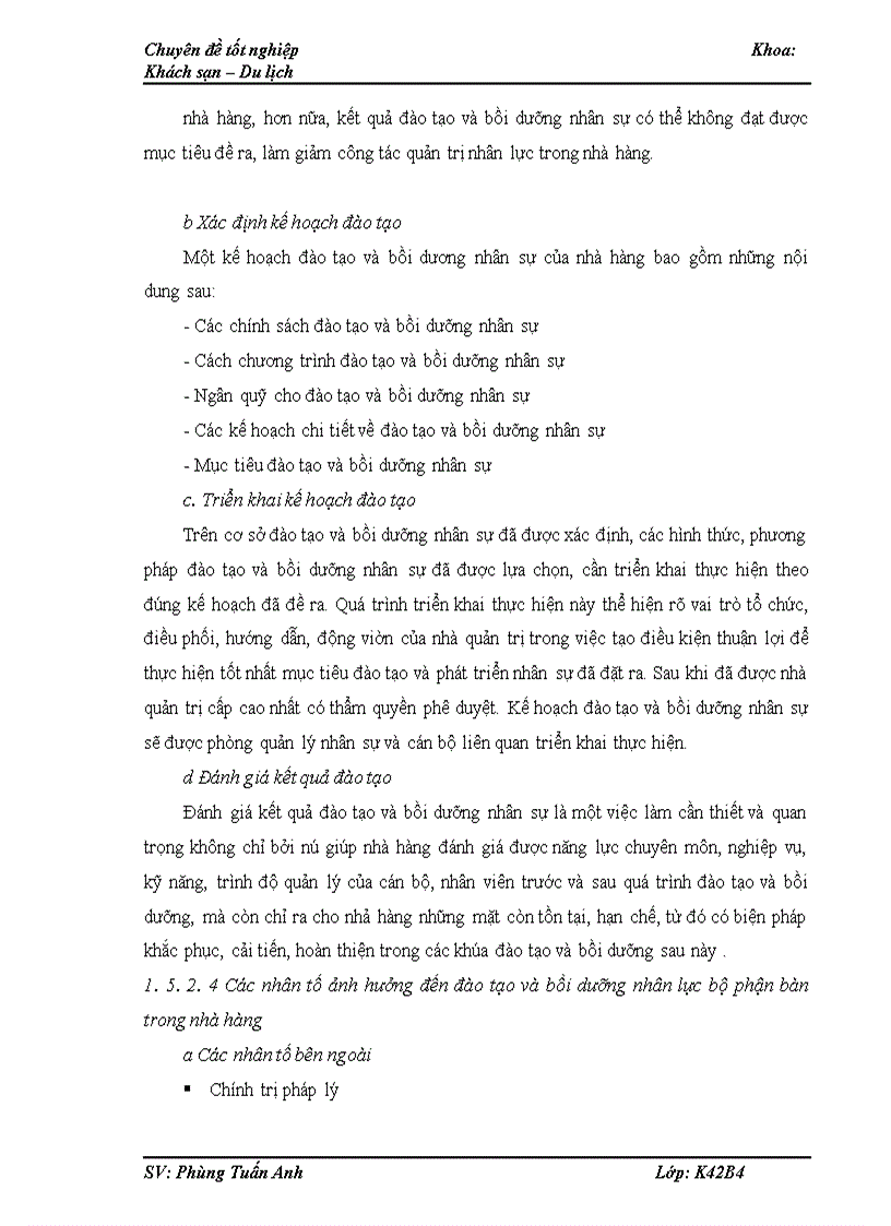 image for page Tăng cường đào tạo và bồi dưỡng nhân lực tại bộ phận bàn của khách sạn Fortuna