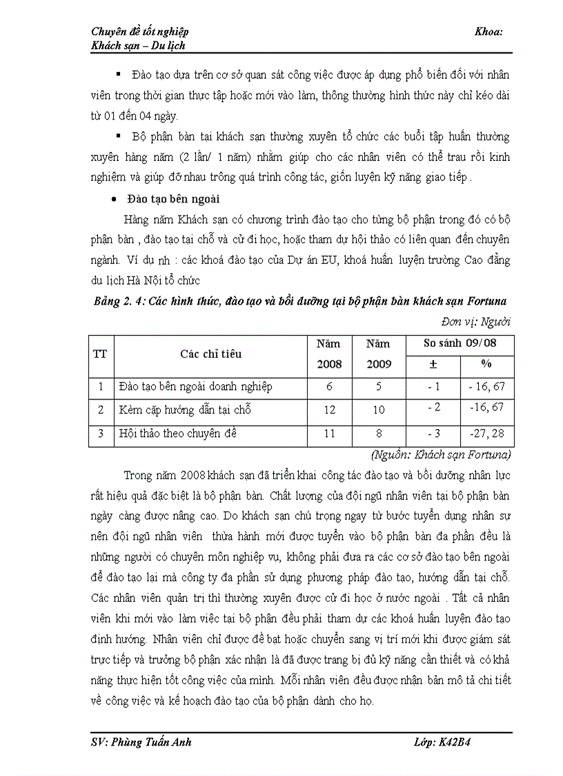 image for page Tăng cường đào tạo và bồi dưỡng nhân lực tại bộ phận bàn của khách sạn Fortuna