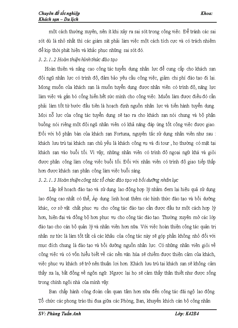 image for page Tăng cường đào tạo và bồi dưỡng nhân lực tại bộ phận bàn của khách sạn Fortuna