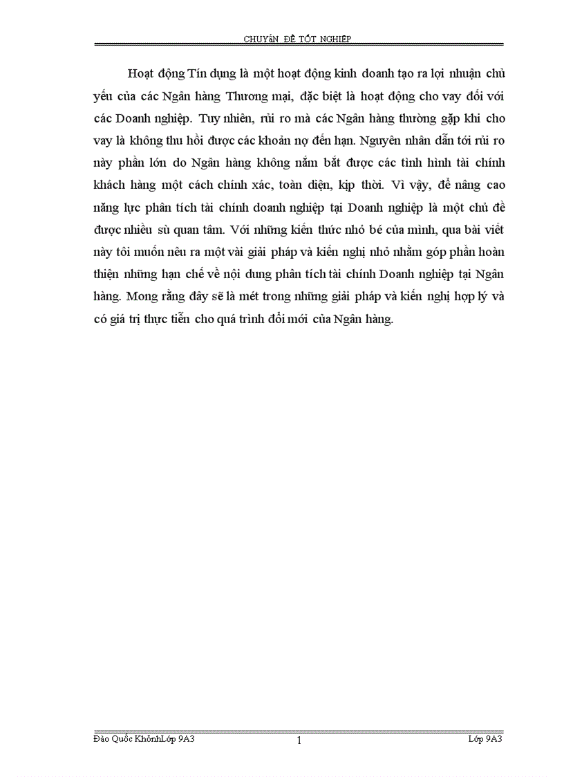 image for page Hoàn thiện công tác phân tích tài chính Doanh nghiệp phục vụ cho hoat động tín dụng tại Vpbank Hà Nội 1