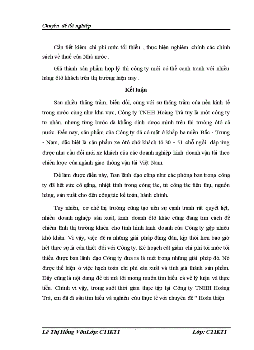 image for page Hoàn thiện công tác kế toán chi phí sản xuất và tính giá thành sản phẩm tại Công ty TNNH Hoàng Trà 1