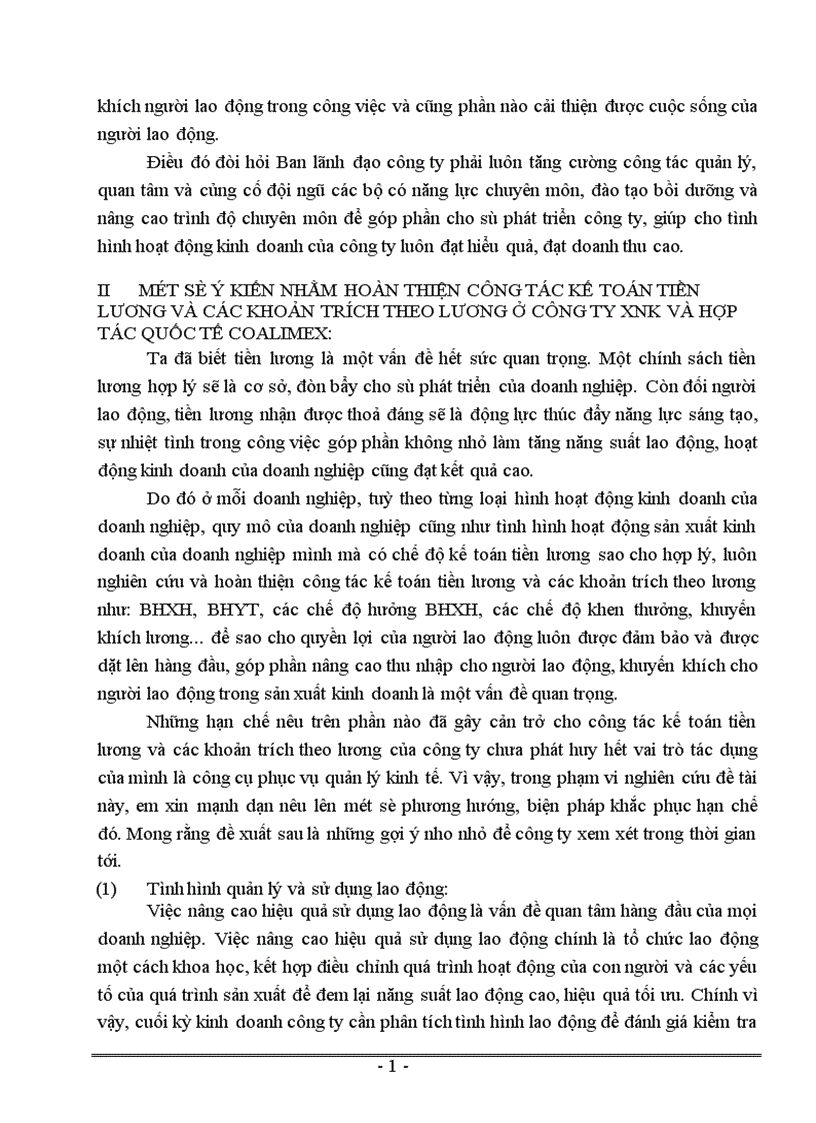image for page Kế toán tiền lương và các khoản trích theo lương tại công ty XNK và hợp tác quốc tế Coalimex 1