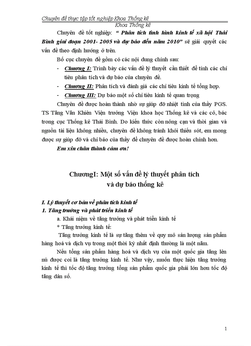 Phân tích tình hình kinh tế xã hội Thái Bình giai đoạn 2001 2005 và dự báo đến năm 2010 1