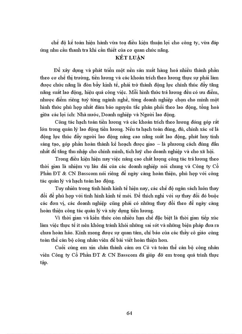 image for page Hoàn thiện công tác kế toán lao động tiền lương và các khoản trích theo lương tại Công ty Cổ Phần Đầu tư Công Nghệ Basscom