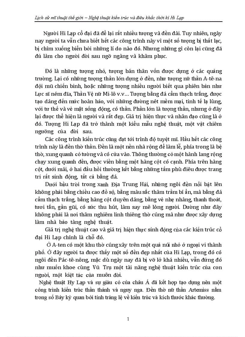 image for page Lịch sử mĩ thuật thế giới Nghệ thuật kiến trúc và điêu khắc thời kì Hi Lạp