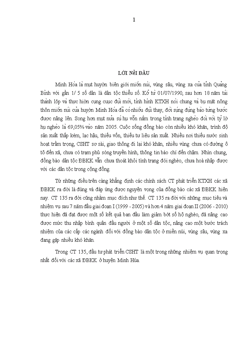 image for page Giải pháp nâng cao hiệu quả đầu tư phát triển cơ sở hạ tầng các xã đặc biệt khó khăn trong Chương trình 135 giai đoạn II tại huyện Minh Hóa tỉnh Quảng Bình