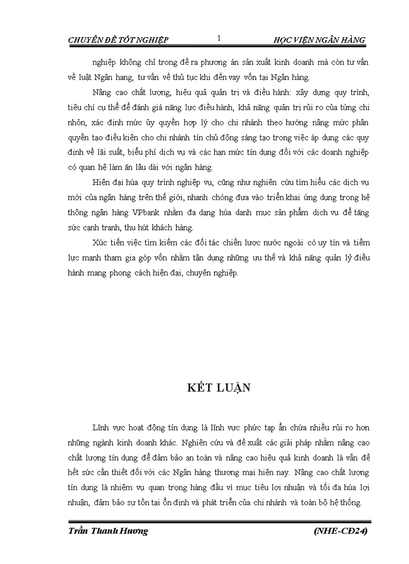 image for page Nâng cao chất lượng tín dụng tại VPbank chi nhánh Thăng Long Thực trạng và Giải pháp 1