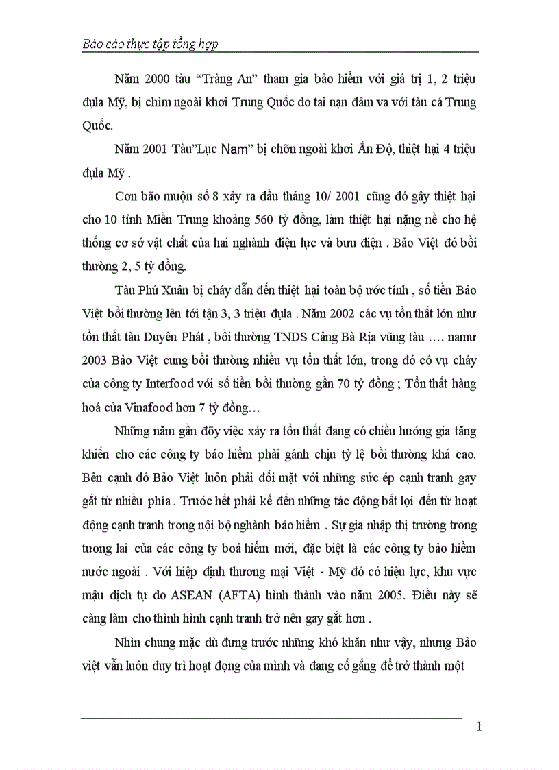 image for page Báo cáo thực tập tổng hợp của Công ty Bảo Hiểm Việt Nam