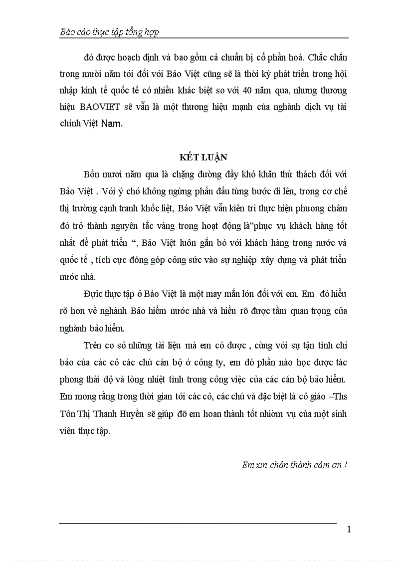 image for page Báo cáo thực tập tổng hợp của Công ty Bảo Hiểm Việt Nam