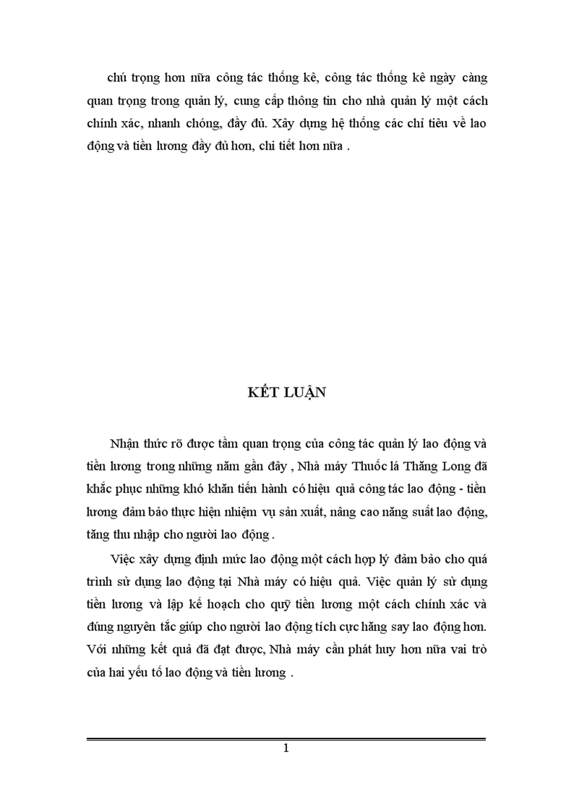 image for page Vận dụng một số phương pháp thống kê phân tích tình hình lao động và tiền lương ở Nhà máy thuốc lá Thăng Long thời kỳ