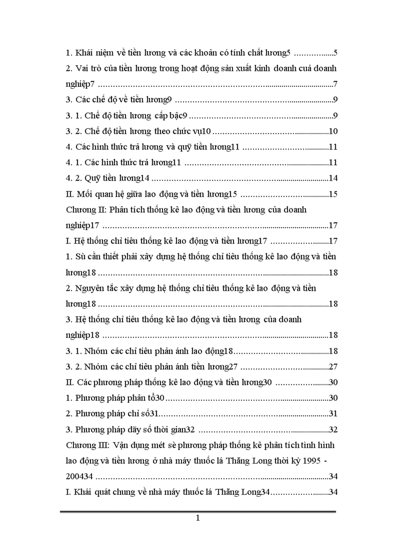 image for page Vận dụng một số phương pháp thống kê phân tích tình hình lao động và tiền lương ở Nhà máy thuốc lá Thăng Long thời kỳ