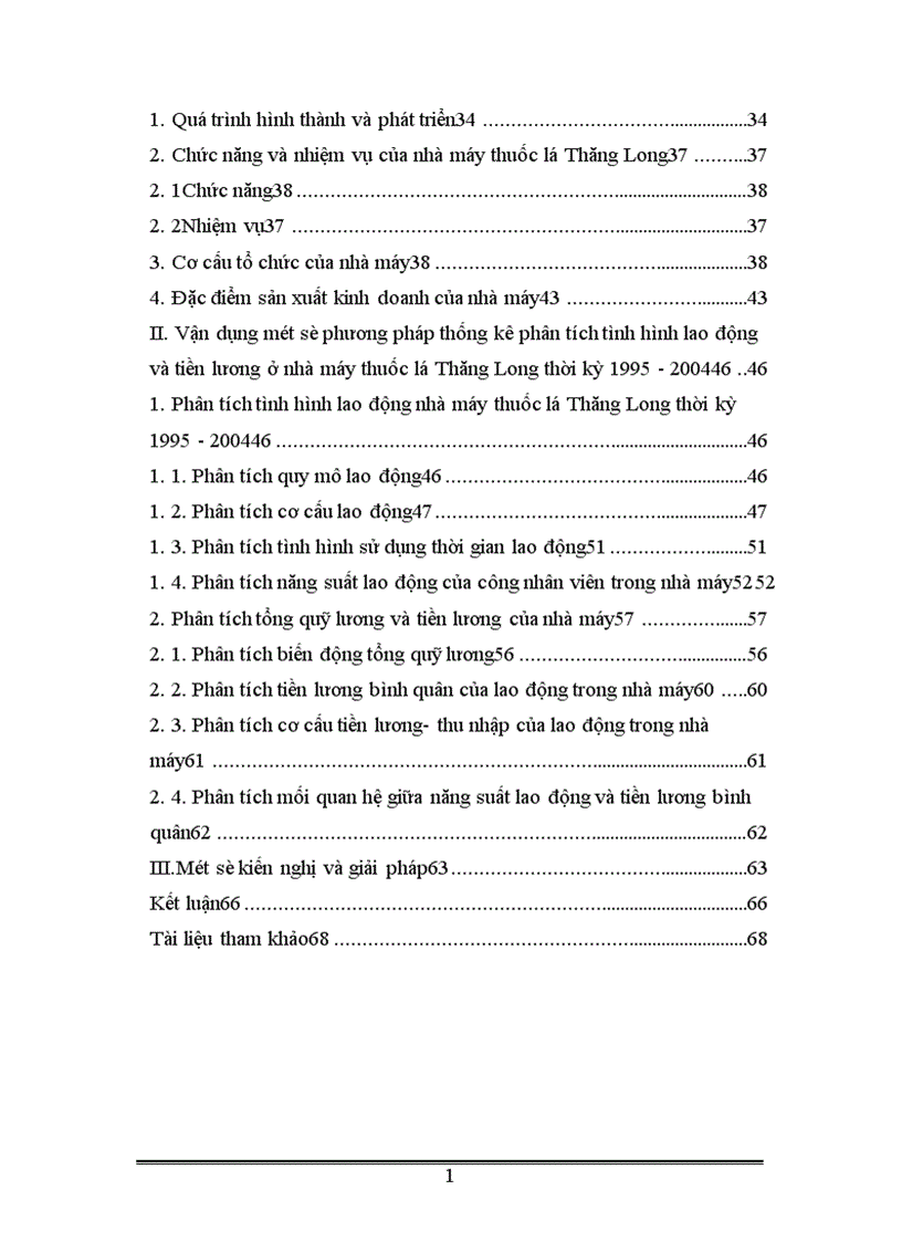 image for page Vận dụng một số phương pháp thống kê phân tích tình hình lao động và tiền lương ở Nhà máy thuốc lá Thăng Long thời kỳ
