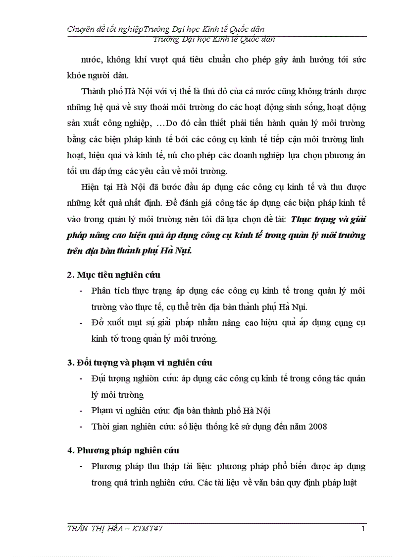image for page Thực trạng và giải pháp nâng cao hiệu quả áp dụng công cụ kinh tế trong quản lý môi trường trên địa bàn tha nh phô Ha Nô i