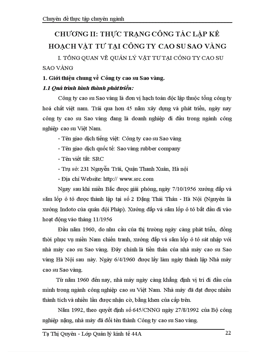 image for page Hoàn thiện công tác lập kế hoạch năm cho vật tư tại Công ty cao su Sao vàng