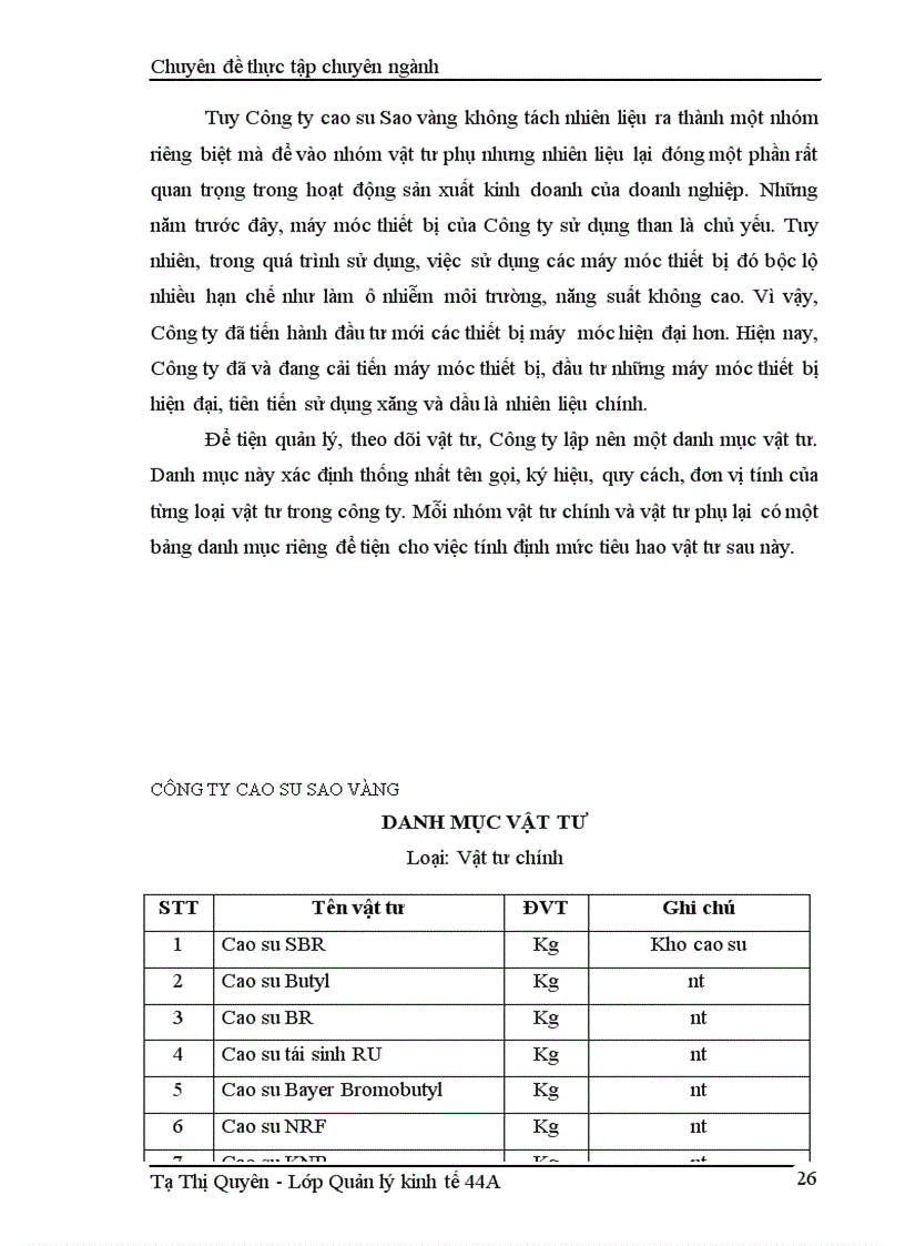 image for page Hoàn thiện công tác lập kế hoạch năm cho vật tư tại Công ty cao su Sao vàng