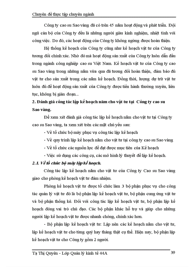 image for page Hoàn thiện công tác lập kế hoạch năm cho vật tư tại Công ty cao su Sao vàng