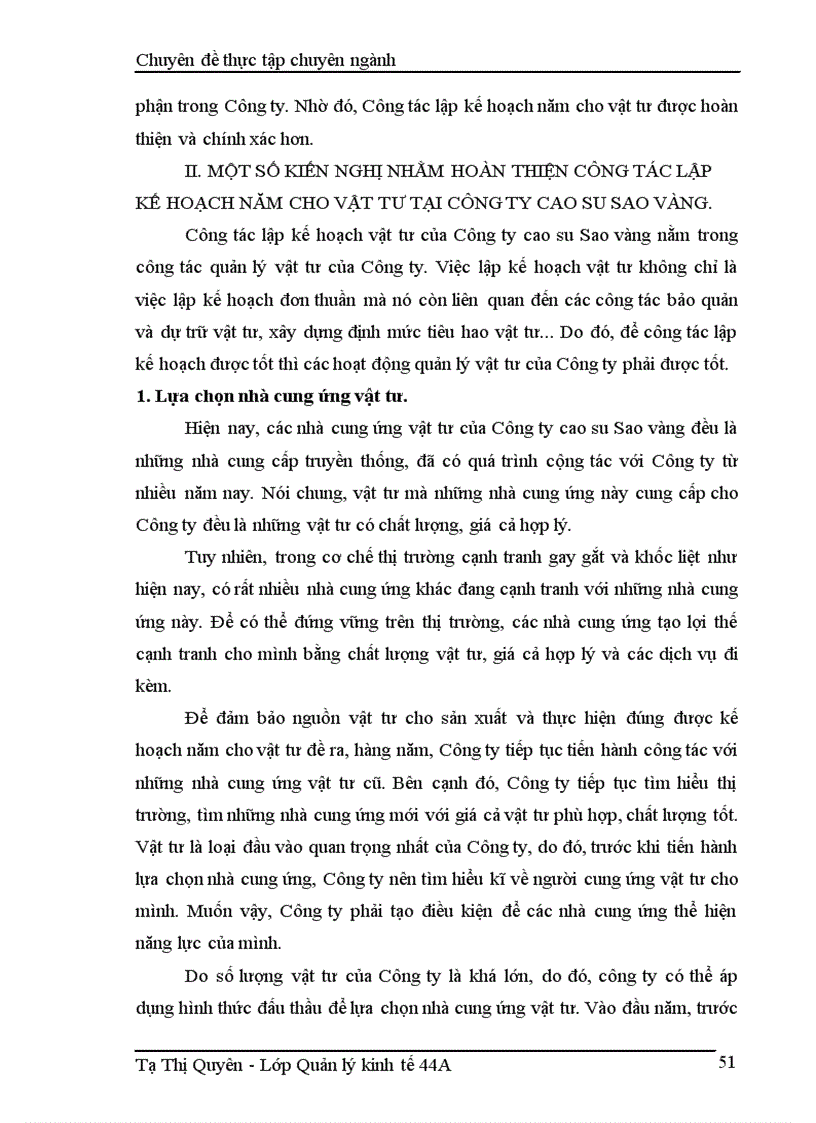 image for page Hoàn thiện công tác lập kế hoạch năm cho vật tư tại Công ty cao su Sao vàng