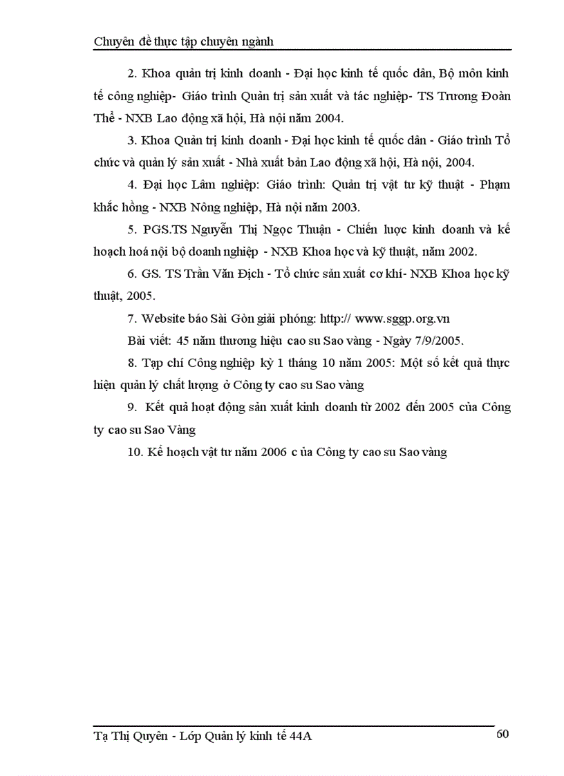 image for page Hoàn thiện công tác lập kế hoạch năm cho vật tư tại Công ty cao su Sao vàng