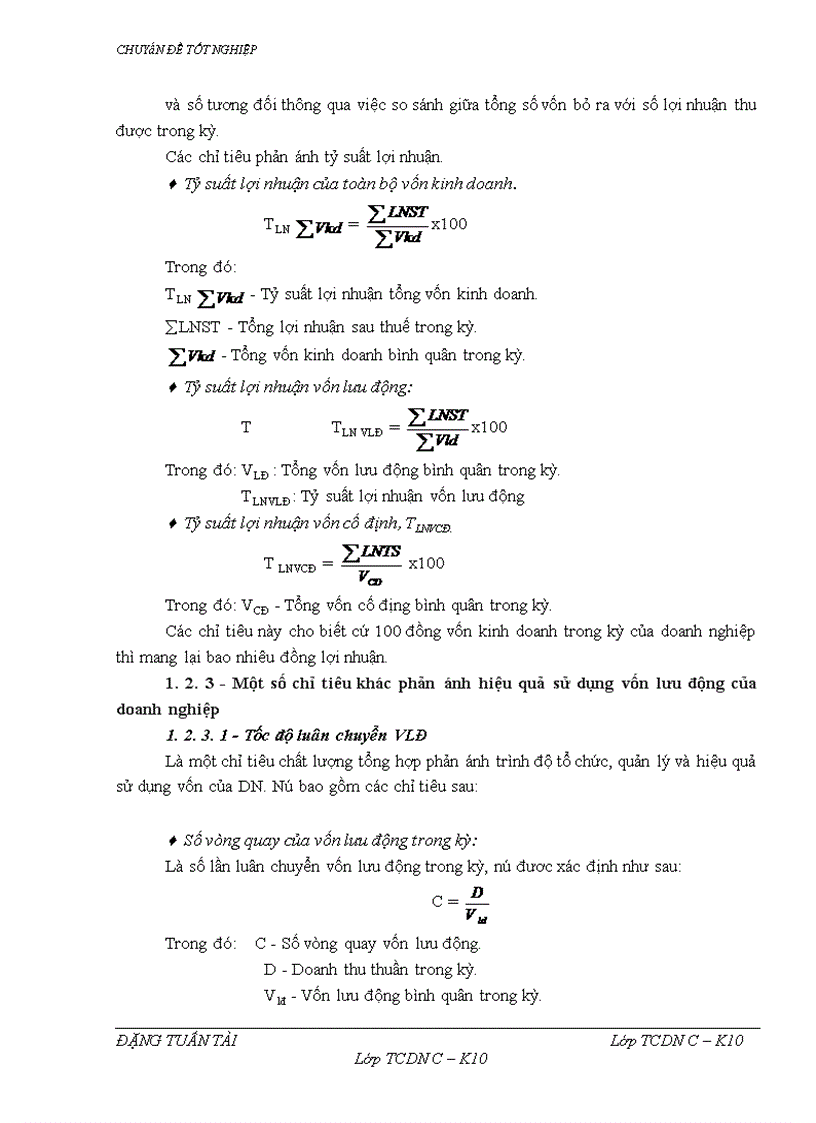 image for page Một số vấn đề về vốn và giải pháp nâng cao hiệu quả sử dụng vốn tại Công ty Tuấn Tài 1