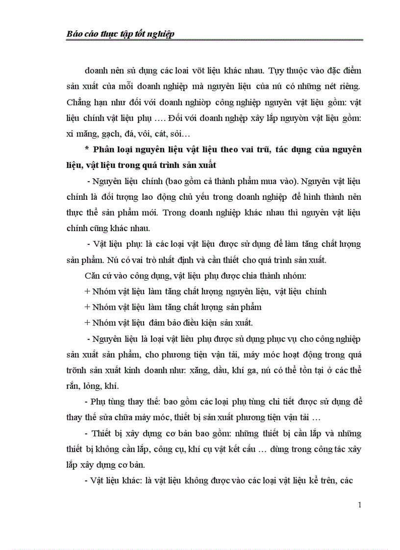 image for page Tổ chức công tác nguyên liệu vật liệu và tình hình quản lý sử dụng nguyên liệu vật liệu tại Công ty TNHH ThiÊn phúc