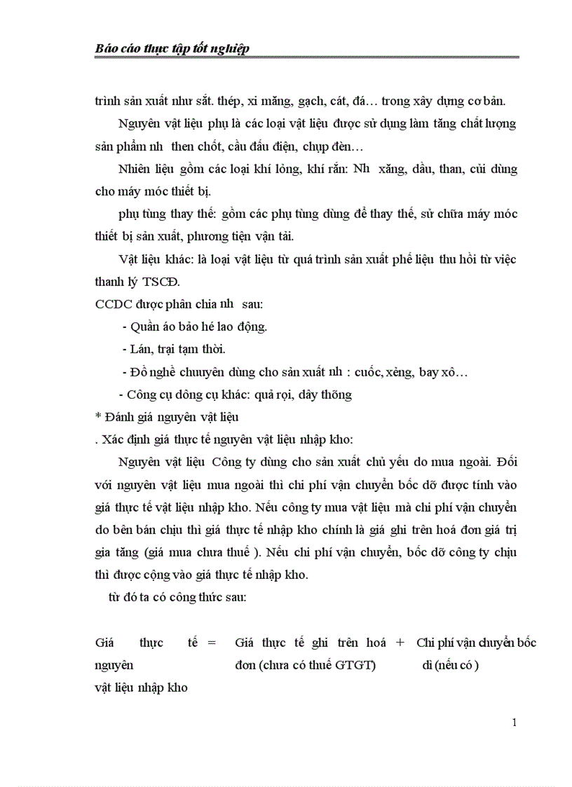 image for page Tổ chức công tác nguyên liệu vật liệu và tình hình quản lý sử dụng nguyên liệu vật liệu tại Công ty TNHH ThiÊn phúc