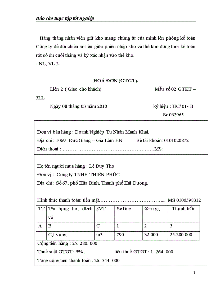 image for page Tổ chức công tác nguyên liệu vật liệu và tình hình quản lý sử dụng nguyên liệu vật liệu tại Công ty TNHH ThiÊn phúc