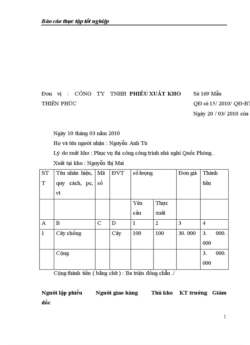 image for page Tổ chức công tác nguyên liệu vật liệu và tình hình quản lý sử dụng nguyên liệu vật liệu tại Công ty TNHH ThiÊn phúc