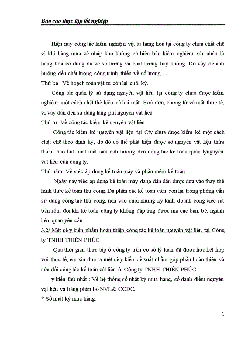 image for page Tổ chức công tác nguyên liệu vật liệu và tình hình quản lý sử dụng nguyên liệu vật liệu tại Công ty TNHH ThiÊn phúc