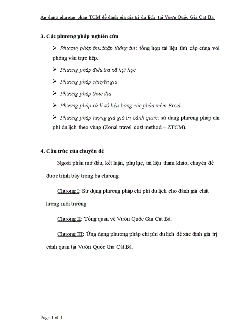 image for page Áp dụng phương pháp TCM để đánh giá giá trị du lịch tại Vườn Quốc Gia Cát Bà tp Hải Phòng