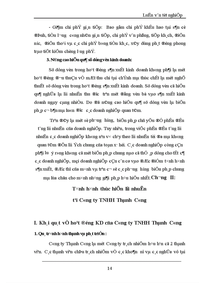 image for page Lợi nhuận và một số giải pháp chủ yếu tăng lợi nhuận tại Công ty TNHH Thành Công 1