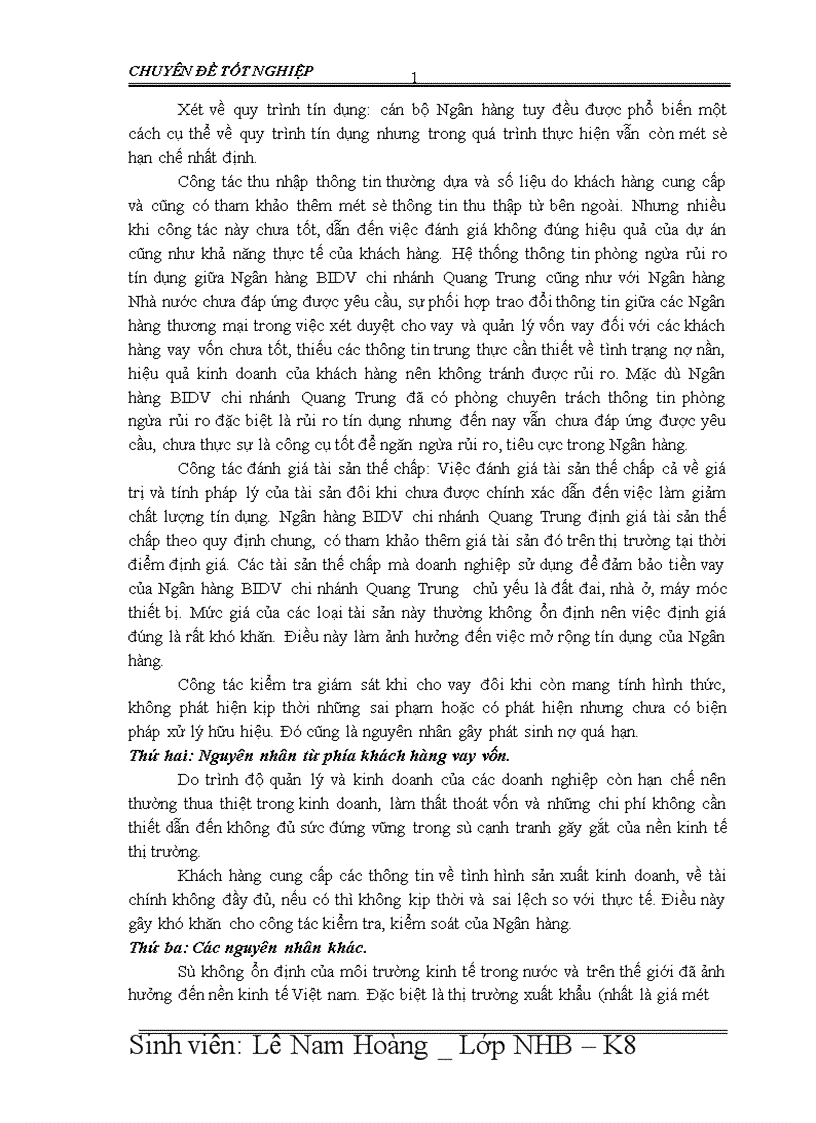 image for page Giải pháp nâng cao chất lượng tín dụng tại Ngân hàng Đầu tư và phát triển chi nhánh Quang Trung 1