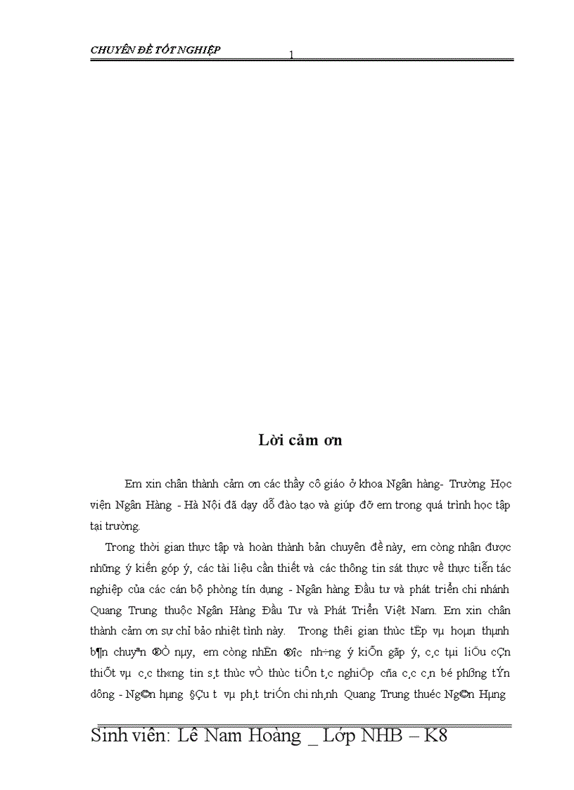 image for page Giải pháp nâng cao chất lượng tín dụng tại Ngân hàng Đầu tư và phát triển chi nhánh Quang Trung 1