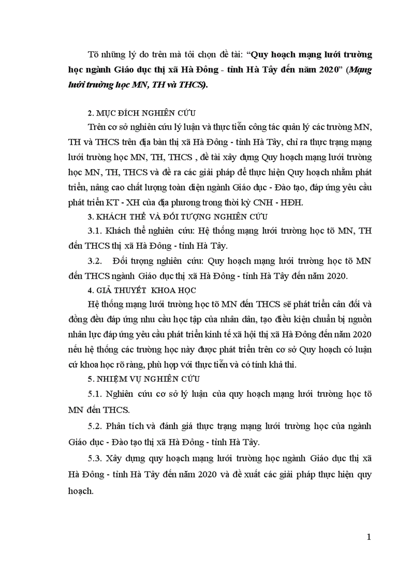 image for page Quy hoạch mạng lưới trường học ngành Giáo dục thị xã Hà Đông tỉnh Hà Tây đến năm 2020 1