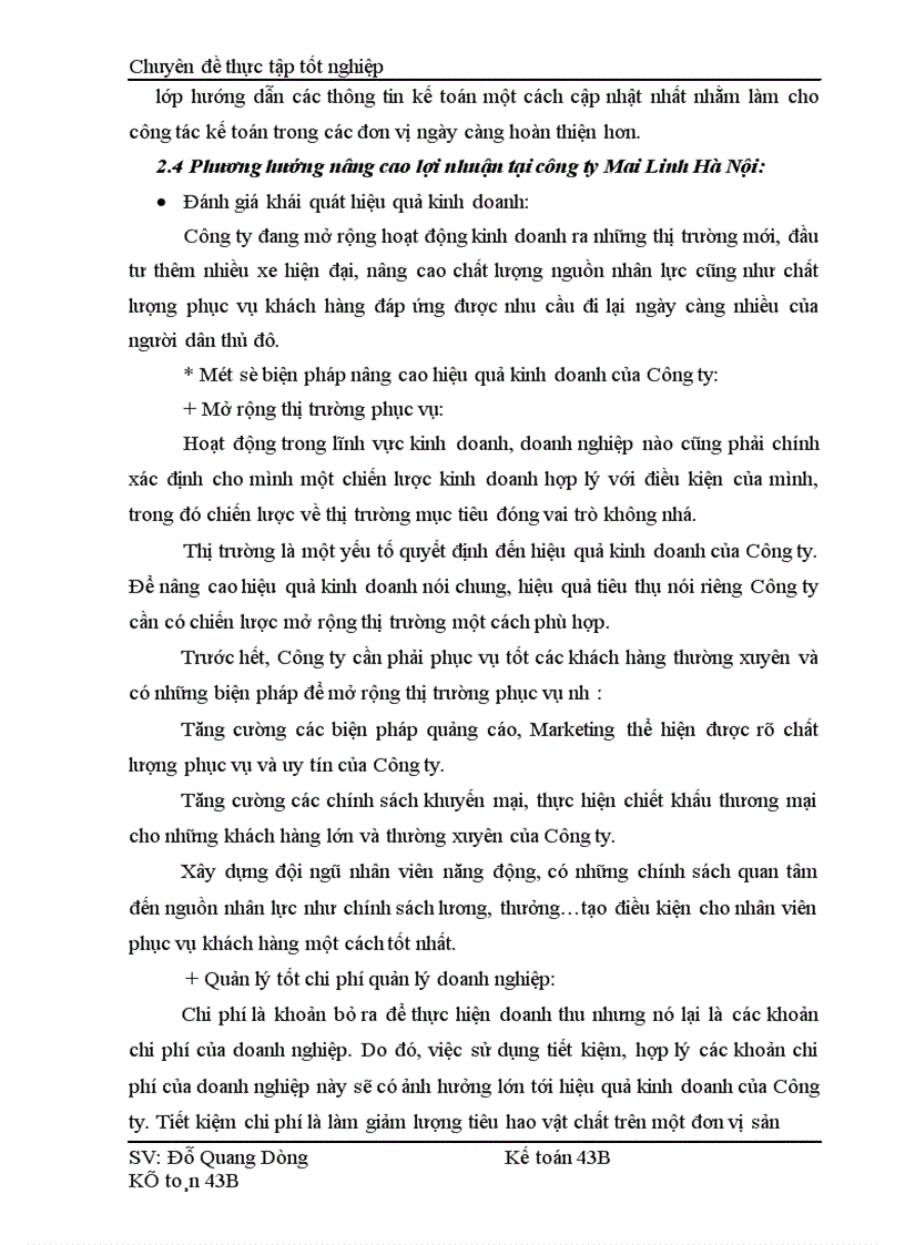 image for page Hoàn thiện hạch toán doanh thu xác định kết quả kinh doanh tại Công ty Cổ phần Mai Linh Hà Nội 1