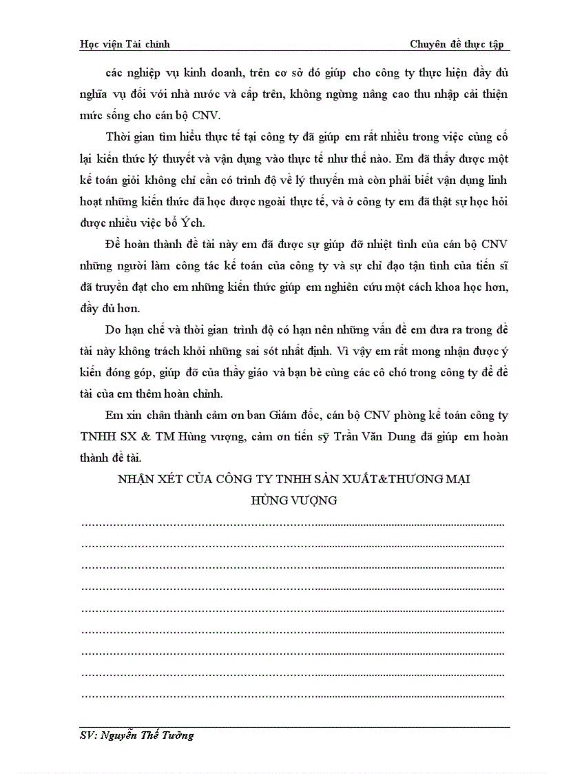 image for page Tổ chức kế toán doanh thu bán hàng và xác định kết quả bán hàng ở công ty TNHH sản xuất và thương mại Hùng Vượng 1