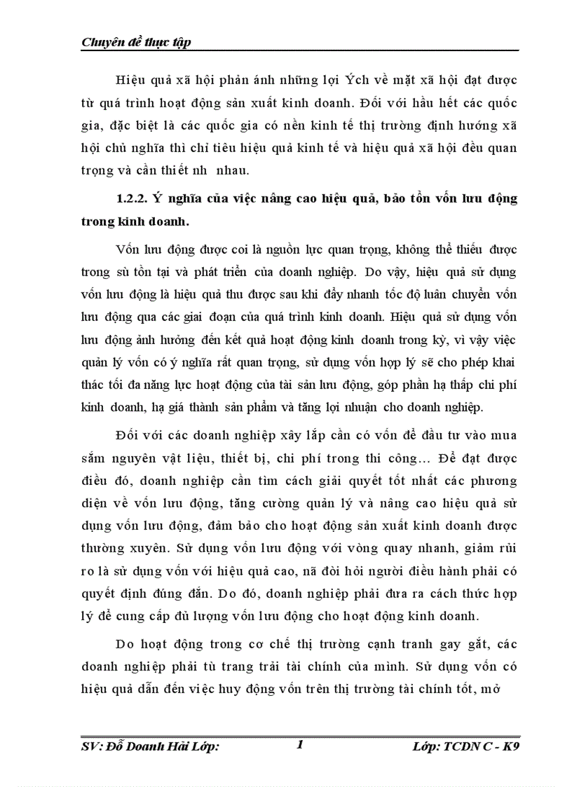 image for page Sử dụng hiệu quả vốn lưu động tại Công ty Cổ phần Xây dựng Đại Cát Thành 1